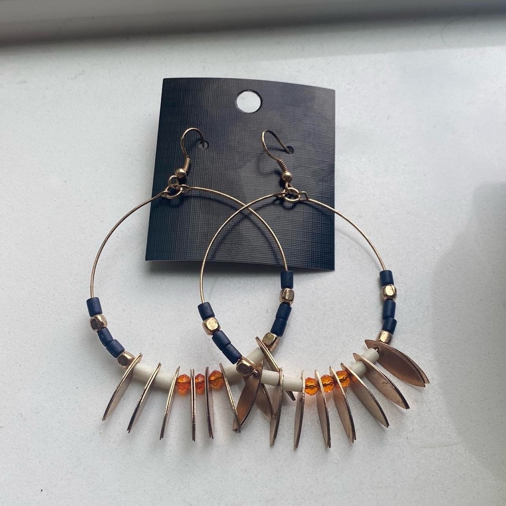 Earthbound Beaded Hoop Earrings
